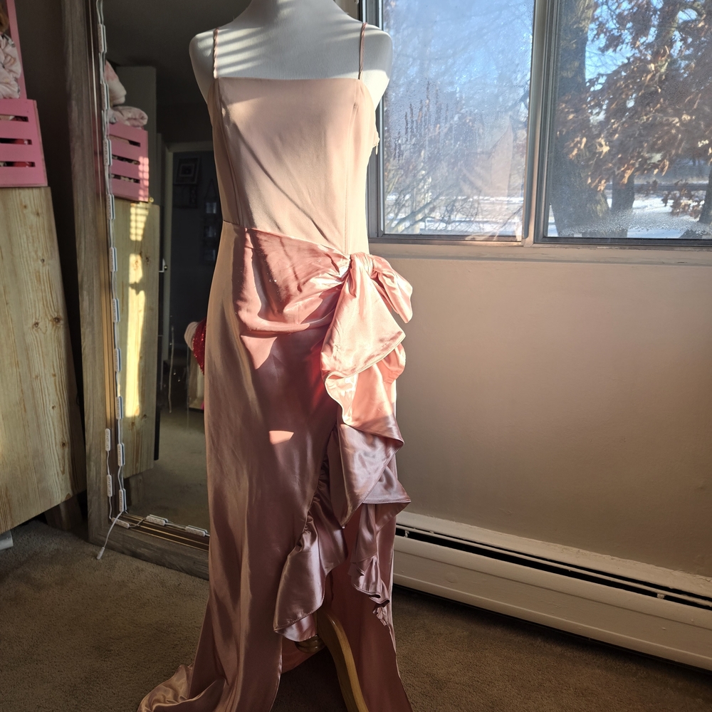 Chic Asymmetrical Pink Dress with Ruffle Detail